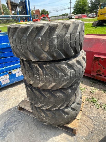 Set of 4 - 12x16.5 Skid Loader Tires on Wheels
