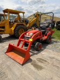 Kubota...BX25, O-rops, Dsl, 4x4, Loader, GP bucket, backhoe attach, 3 pt, PTO, S/N 50448, hrs: n/a