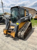 John Deere 329D, Cab, Heat, AC, Aux Hyd, Quick Att, SN: 189286, Hours: 2983