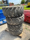 Set of 4 - 12x16.5 Skid Loader Tires on Wheels