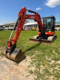2017 Kubota U55-4, Cab, Heat, AC, Hyd Angle Blade, Plumbed, Coupler, GP Bucket, SN: 26483, Hours: