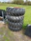 Set of 4 10-16.5 Skid Loader Tires on Bobcat Wheels