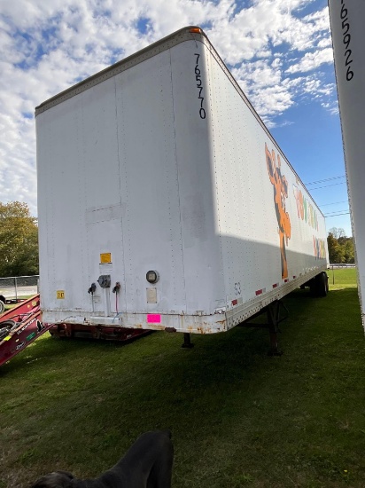 1993 Strick... 53ft Box Trailer, GVWR-65,000lbs, Air Brakes, Tandem Slide Axles, VIN:
