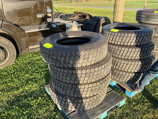 (4) GOODYEAR G622-RSD, 12R-22.5 TIRES, FIRE TRUCK TAKE OFFS