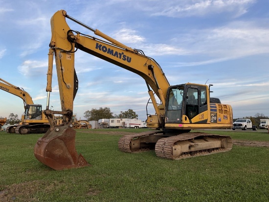 Komatsu PC210 LC, Cab, Heat, AC, 32" Tracks, 48" Tooth Bucket, Plumbed, Front Slide Up Window, Thumb