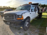 2001 Ford F550 Contractors Dump. 7.3L DSL, Automatic, 4 Door Cab, Storage Boxes, Pintle Hitch, VIN: