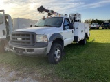 2007 Ford F550 Service Truck, PowerStroke DSL, Automatic, 4x4, Reading Body, IMT 3820 Crane,