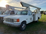 1989 Ford F350 Bucket Truck Utility, Gas, Auto, Lift All Model #: LAT29-IS-USm Bucket, Gnerator