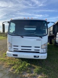 2014 Isuzu NPR Stake Side Flatbed, V8 - Gas, Automatic, Rear Lift Gate, 16 ft Bed, VIN: