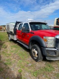 2013 Ford F550XL Flatbed, Dsl, Auto, Crew Cab, Weather Guard Boxes, VIN: 1FD0W5GT5DEA15173, Miles -