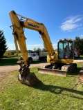 Komatsu PC88MR-10, Cab, Heat, AC, Plumbed, GP Bucket, Leveling Blade, 16