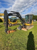 2013 John Deere 60G, Cab, Heat, AC, Leveling Blade, 16