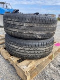Set of 4 235/55ZR17 tires on Motegi Wheels