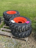 Set of 4 - 10-16.5 Skid Loader Tires on Wheels (Bobcat)