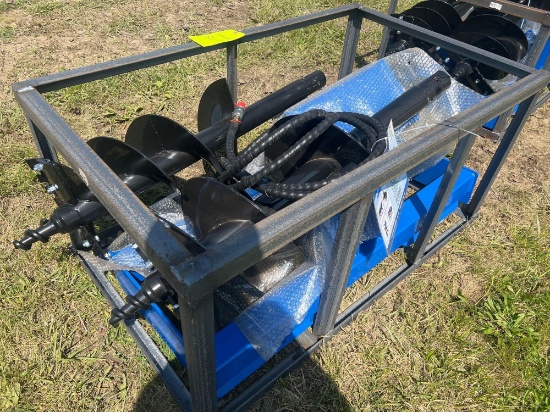 Heavy Duty Skid Steer Auger ECAG W/ 6", 12", and 14" Bits