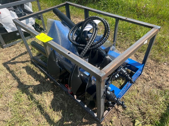 Heavy Duty Skid Steer Auger ECAG W/ 6", 12", and 14" Bits