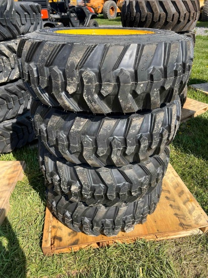 Unused Set of 4 10-16.5 Tires on Wheels