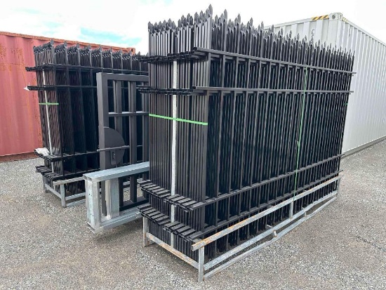 (40) 10 Metal Site Fence W/ 20' Swing Gate (Looks Like Wrought Iron)