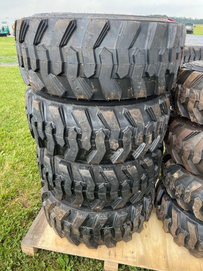 Unused Set of 4 12-16.5 Tires on Wheels for Bobcat