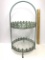 Pretty Antiqued Green Wrought Iron 2-Tier Dessert Server