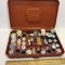 Vintage Sewing Thread Case FULL of Misc Thread & Bobbins