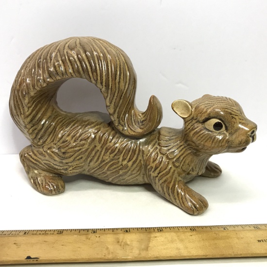 Vintage Brown Ceramic Squirrel Figurine by Arners