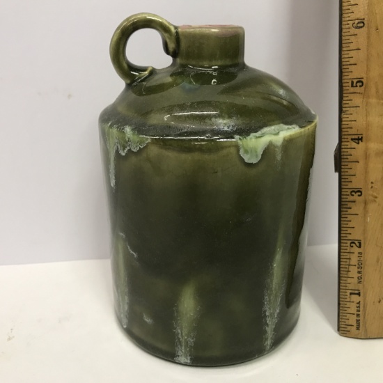 Small Green Glazed Jug Signed on Bottom