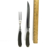 Vintage Faux Stag Antler Carving Set