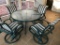 Nice Outdoor Patio Set w/4 Chairs & Glass Top Table