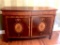 Impressive Large 2 Drawers Over Cabinet Mahogany Buffet w/Beautiful Banded Inlay Top Medallion Inlay