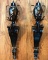 Nice Heavy Black Wall Sconces with Gilt Accent