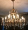 Very Impressive 9 Arm Brass Chandelier with Crystal Prisms