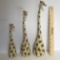 Adorable Set of 3 Stone Giraffe Figurines Signed by Artist on Bottom