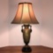 Nice Ceramic Urn Lamp w/Wood Base