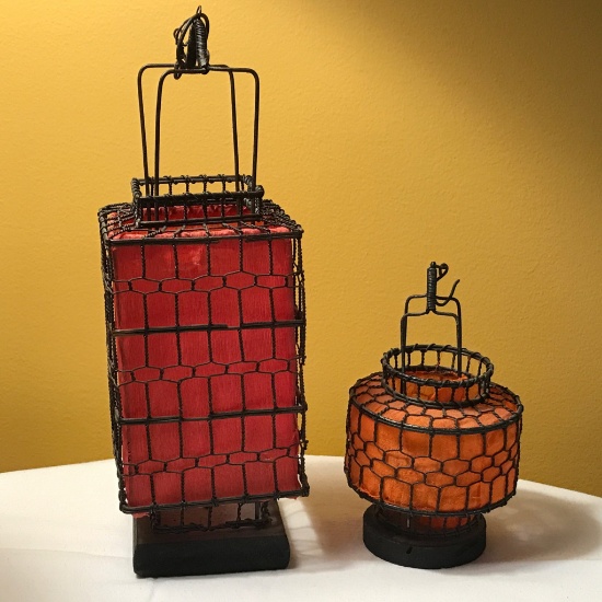 Pair of Oriental Candle Lamps