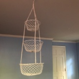 Hanging White Wire 3 Tier Basket