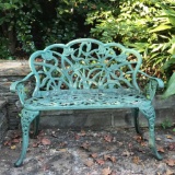 Green Cast Iron Garden Bench