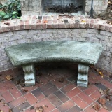 Concrete Curved Garden Bench