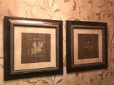 Pair of Gold Leaf Framed Prints