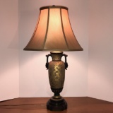 Nice Ceramic Urn Lamp w/Wood Base