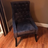 Tall Tufted Back Chocolate Crushed Velvet Chair