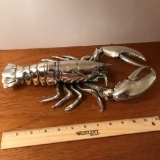 Awesome Silver Plated Lobster Figurine - Lifesize