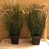 Pair of Artificial Grass Planters