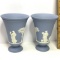 Pair of Wedgwood Blue & White Vases