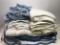 Lot of Blankets, Sheets & Blue Gingham Curtains