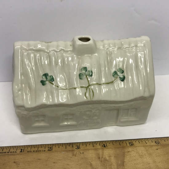 Belleek Ireland Porcelain Dan Murphy's Cottage Tea Light Candle Holder