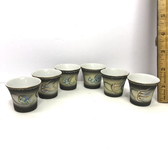 Set of 6 Moriage China Shot Glasses