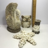 Lot of Unique Shell Art Figurines