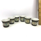 Set of 6 Moriage China Shot Glasses