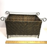 Wicker & Metal Magazine Rack